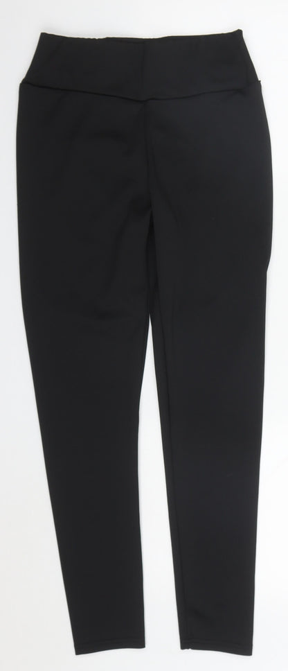 Womens UK Size M Preworn Regular Fit Carrot Black Trousers