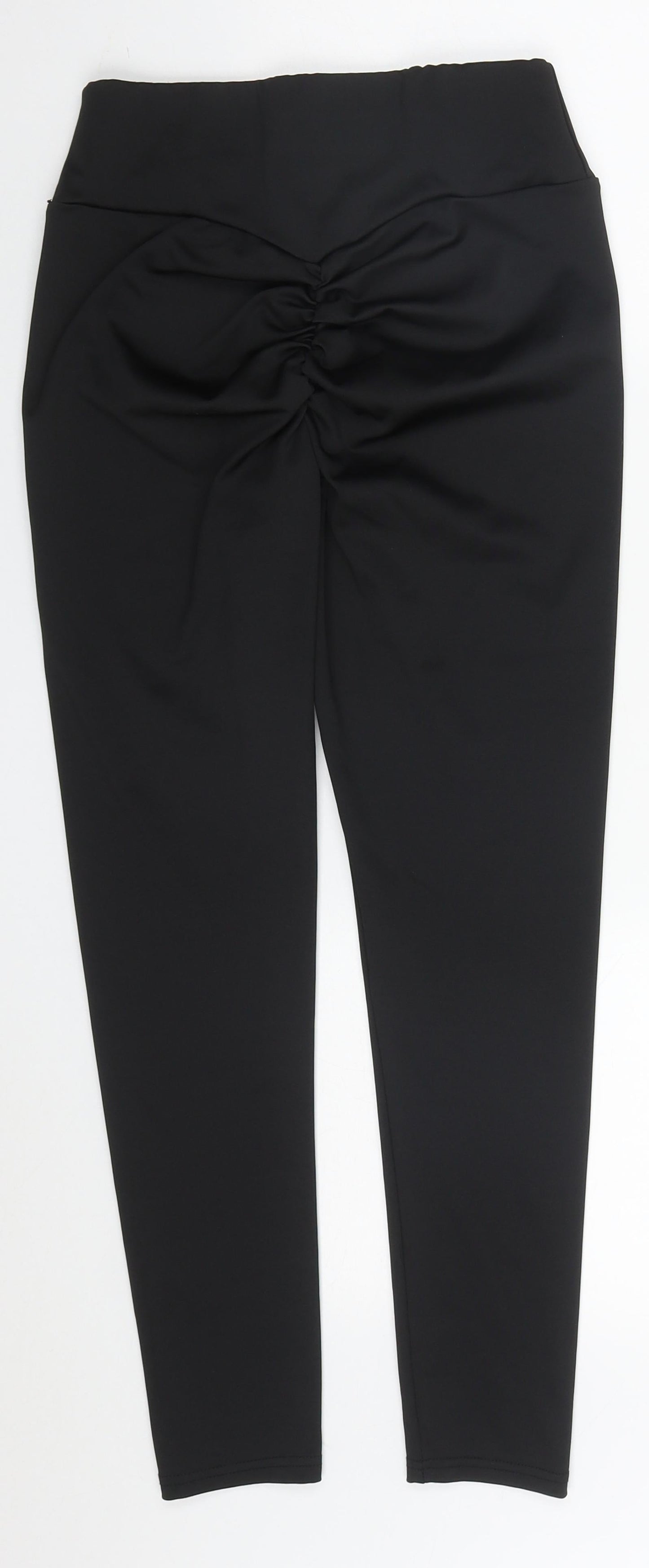 Womens UK Size M Preworn Regular Fit Carrot Black Trousers