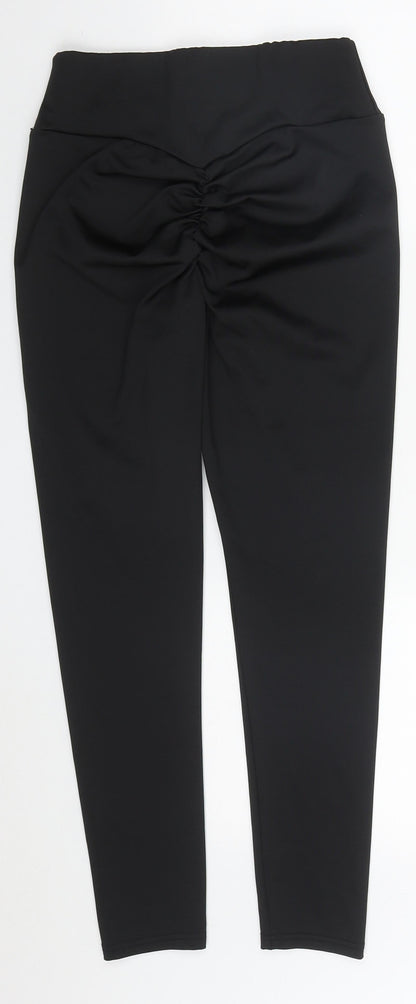 Womens UK Size M Preworn Regular Fit Carrot Black Trousers