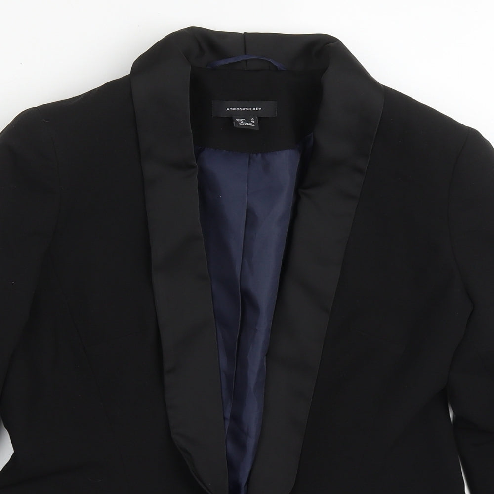 Atmosphere Womens Black  Polyester Jacket Suit Jacket Size 10