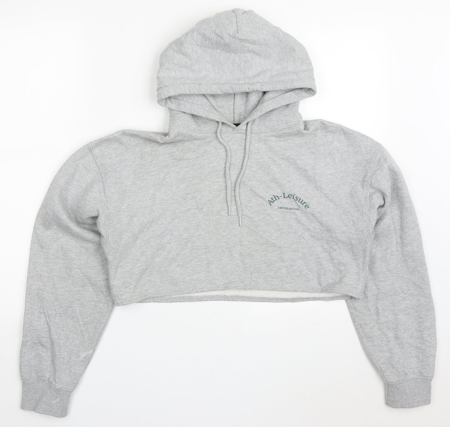 Boohoo Womens Grey  Cotton Pullover Hoodie Size S   - Ath-leisure