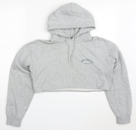 Boohoo Womens Grey  Cotton Pullover Hoodie Size S   - Ath-leisure