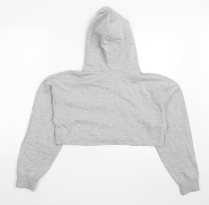 Boohoo Womens Grey  Cotton Pullover Hoodie Size S   - Ath-leisure