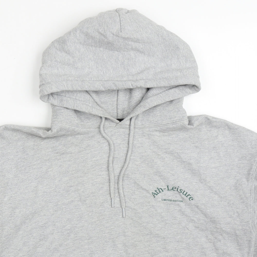 Boohoo Womens Grey  Cotton Pullover Hoodie Size S   - Ath-leisure