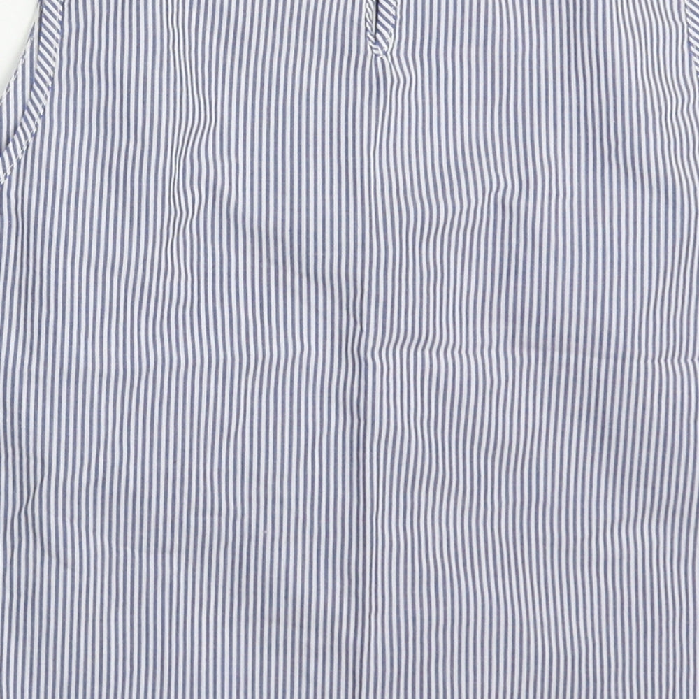 Atmosphere Womens Blue Striped Polyester Basic Tank Size 12 Round Neck
