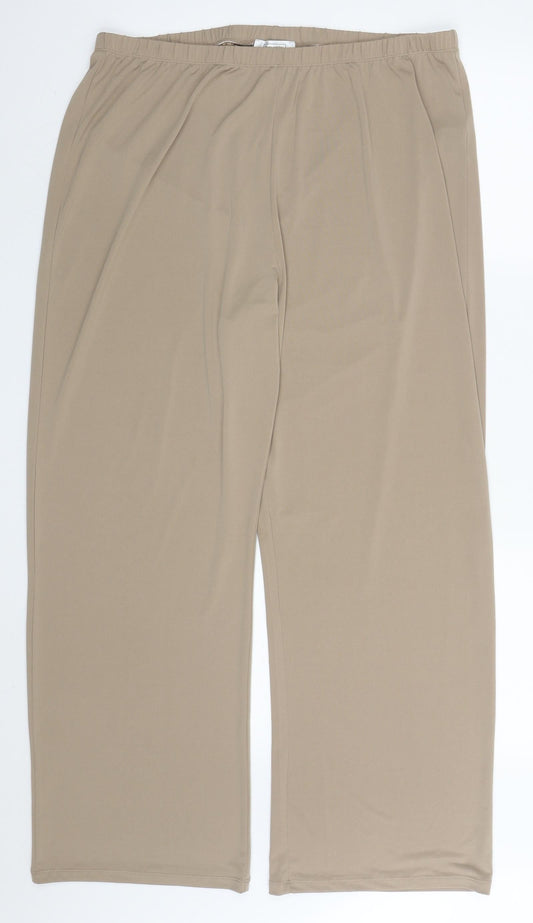 Nightingales Womens Brown  Polyester Trousers  Size 18 L28.5 in Regular