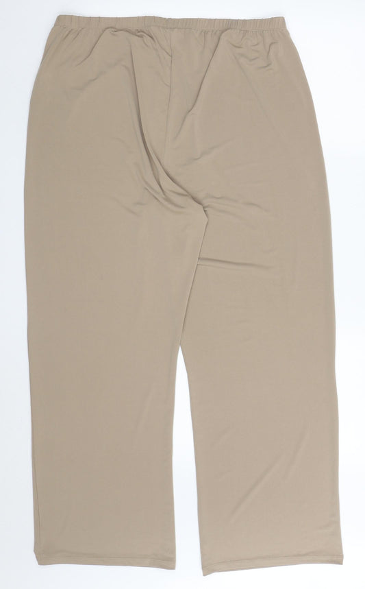Nightingales Womens Brown  Polyester Trousers  Size 18 L28.5 in Regular