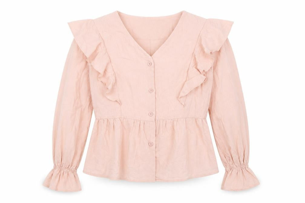 Womens UK Size S SheIn Pink Basic Button-Up