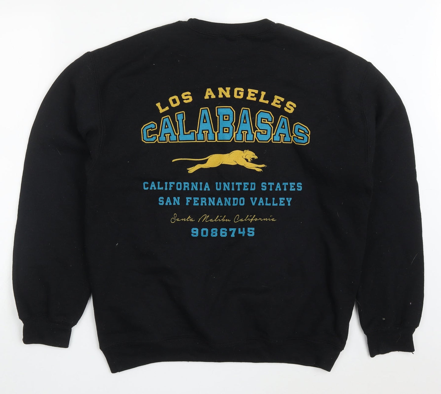 PRETTYLITTLETHING Womens Black  Cotton Pullover Sweatshirt Size S  Pullover - Los Angeles Calabasas