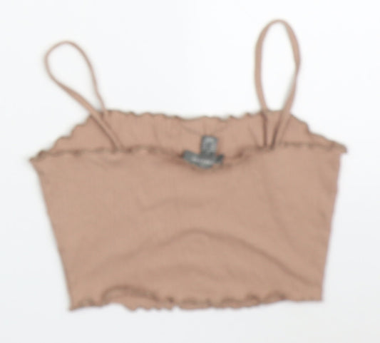 Primark Womens Orange  Polyester Cropped Tank Size 6 Round Neck