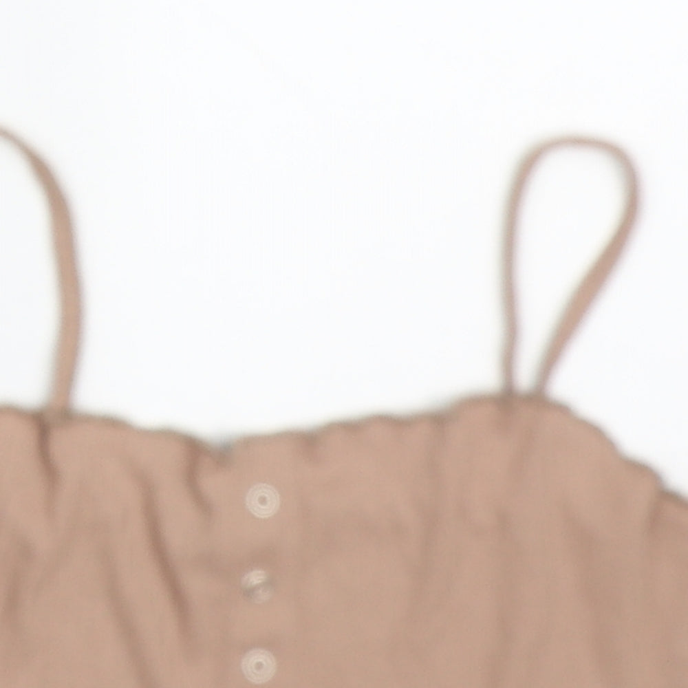 Primark Womens Orange  Polyester Cropped Tank Size 6 Round Neck