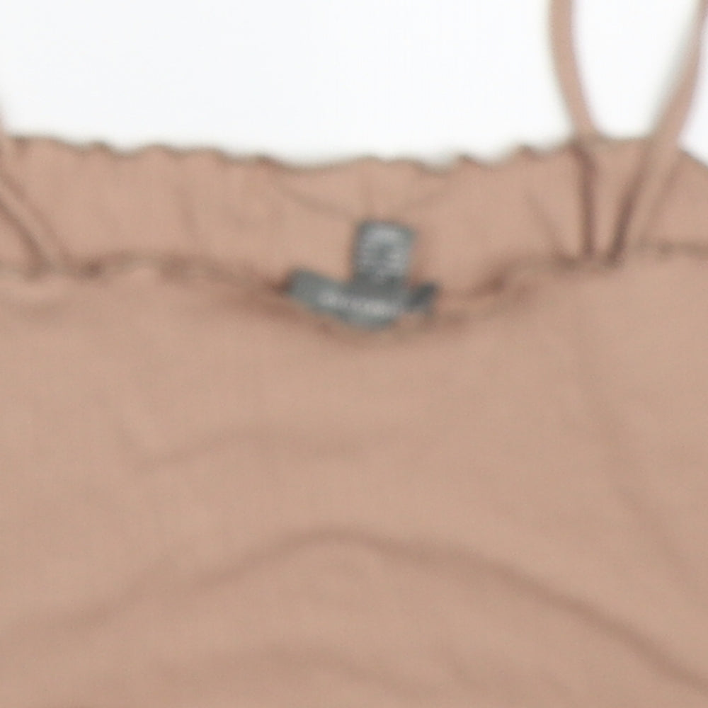 Primark Womens Orange  Polyester Cropped Tank Size 6 Round Neck