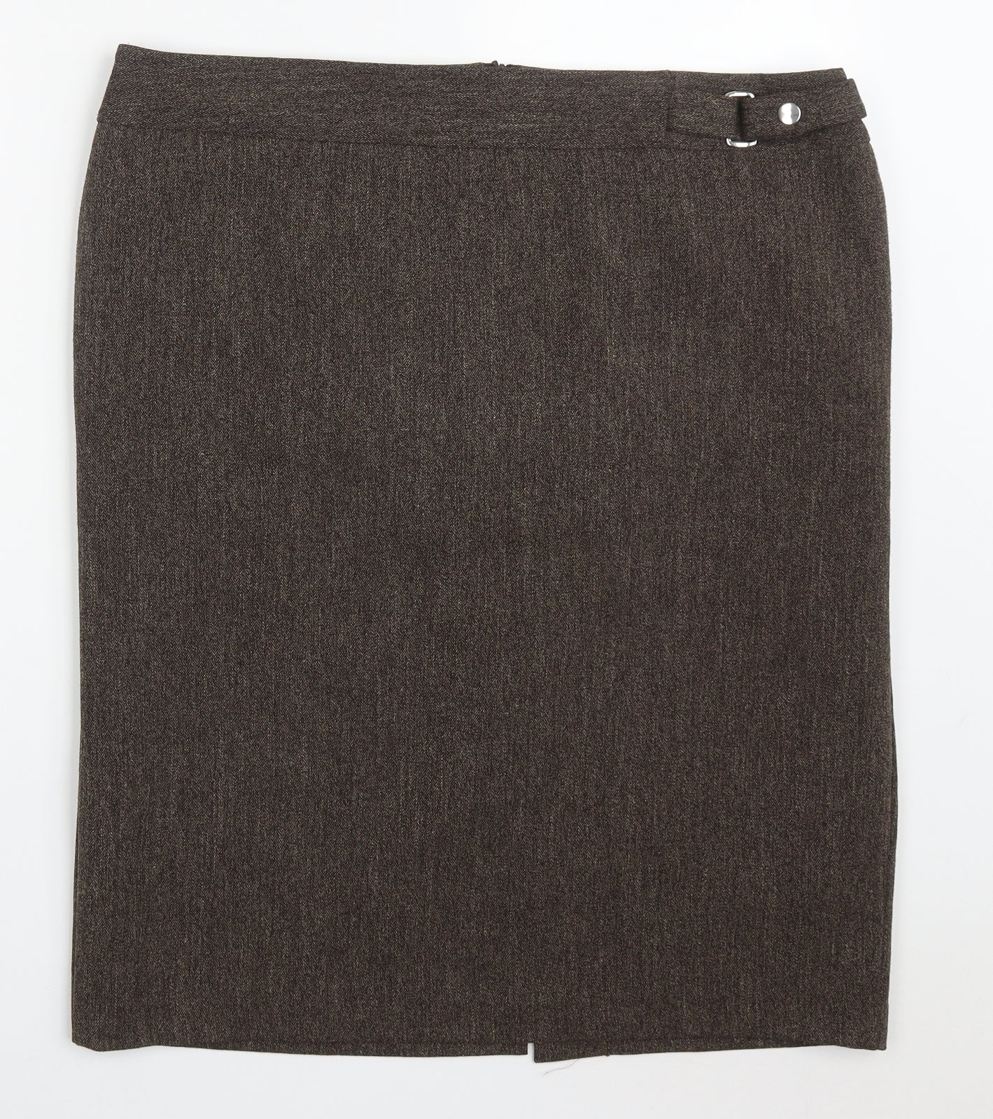 TWIGGY Womens Brown  Polyester Straight & Pencil Skirt Size 40 in   Zip
