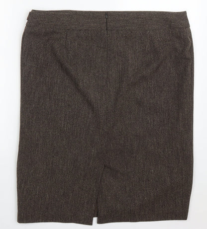 TWIGGY Womens Brown  Polyester Straight & Pencil Skirt Size 40 in   Zip