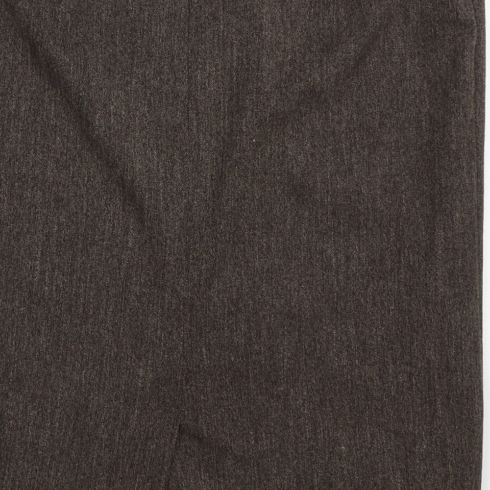 TWIGGY Womens Brown  Polyester Straight & Pencil Skirt Size 40 in   Zip