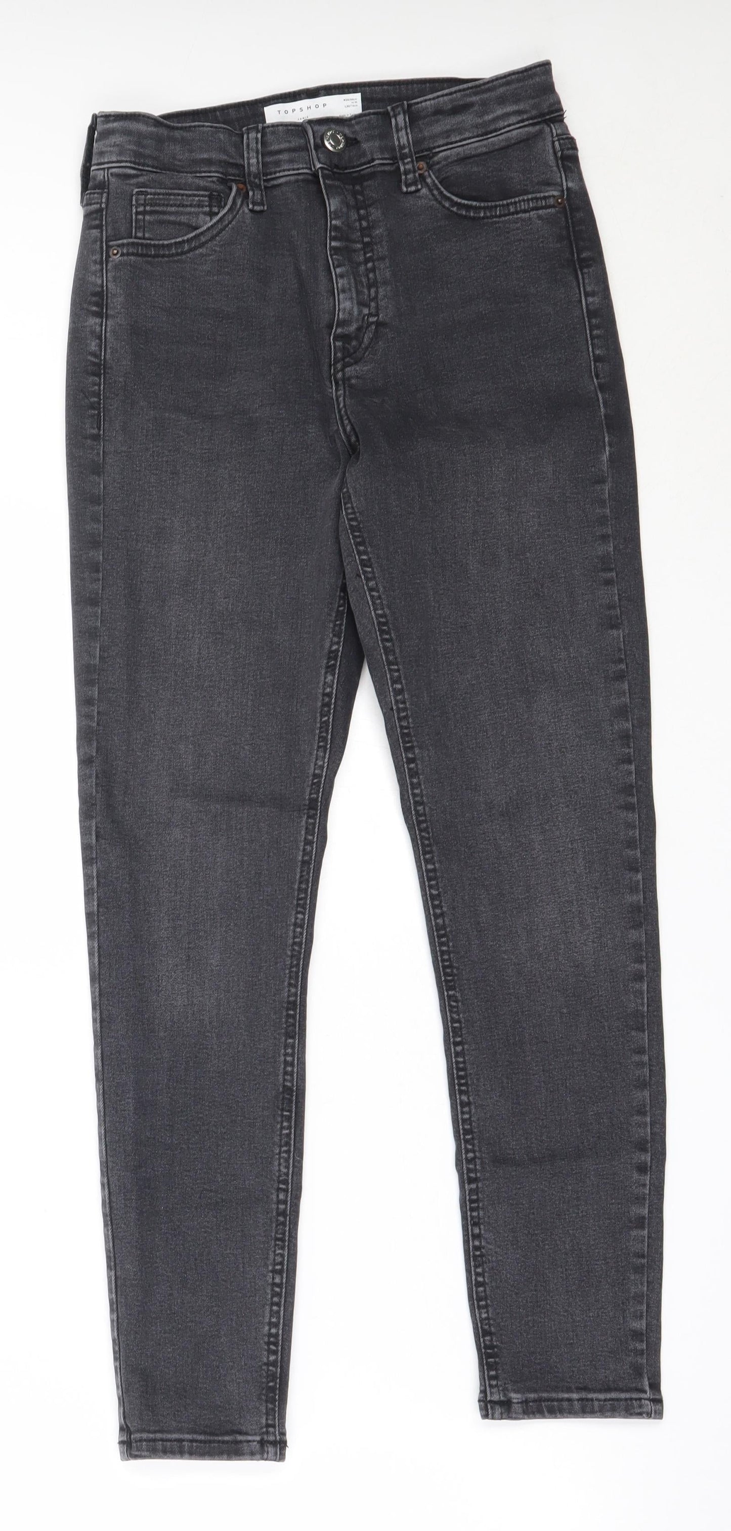 Topshop Womens Black  Cotton Skinny Jeans Size 26 in L30 in Regular