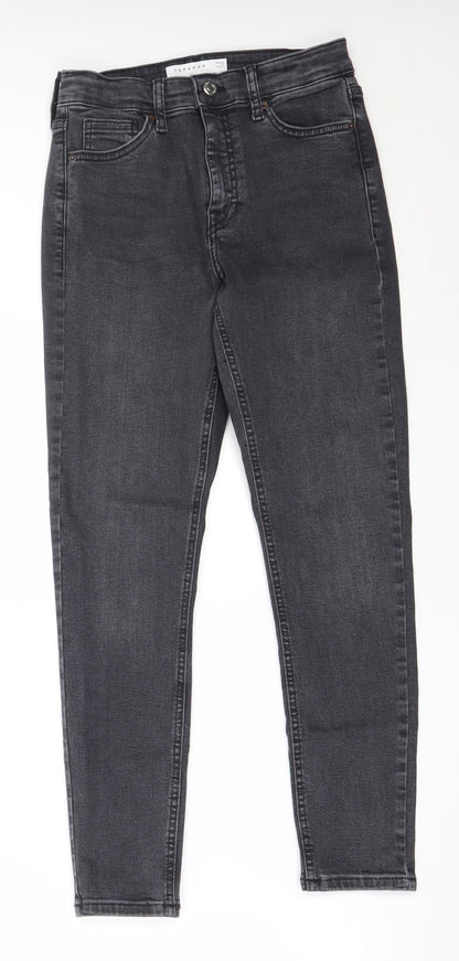 Topshop Womens Black  Cotton Skinny Jeans Size 26 in L30 in Regular