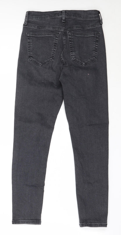 Topshop Womens Black  Cotton Skinny Jeans Size 26 in L30 in Regular