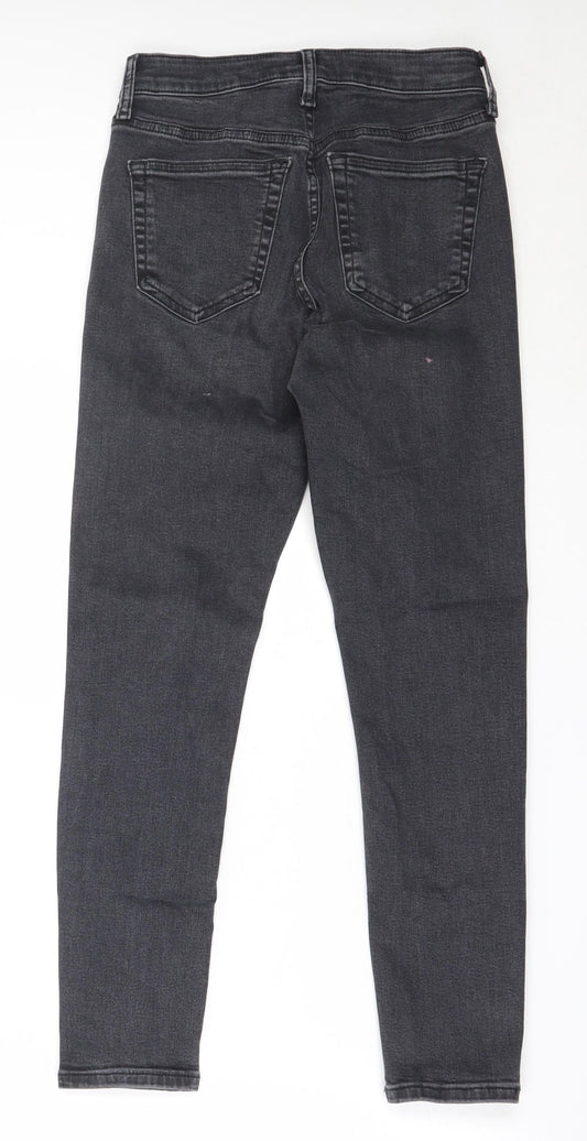 Topshop Womens Black  Cotton Skinny Jeans Size 26 in L30 in Regular