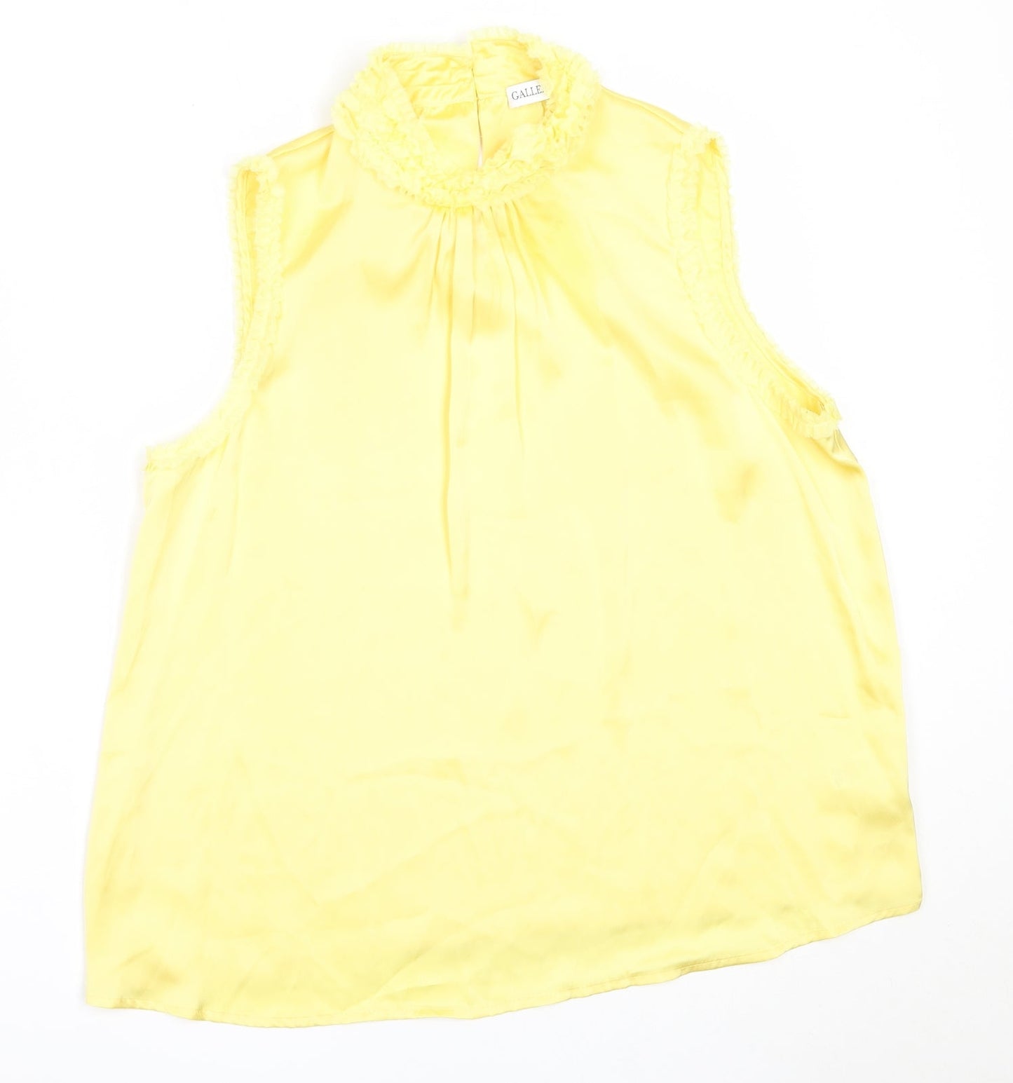 Womens UK Size 14 Gallery Yellow Basic Blouse
