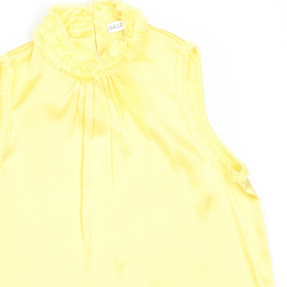 Womens UK Size 14 Gallery Yellow Basic Blouse