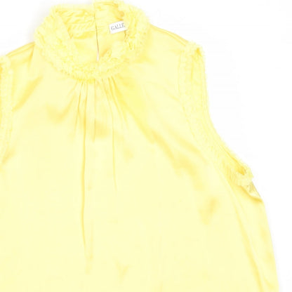 Womens UK Size 14 Gallery Yellow Basic Blouse