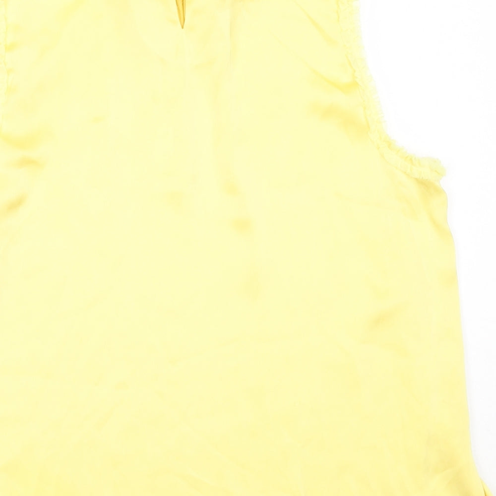 Womens UK Size 14 Gallery Yellow Basic Blouse
