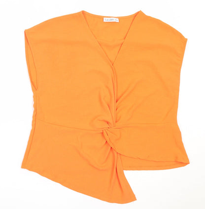 Womens UK Size M Gallery Orange Basic Blouse