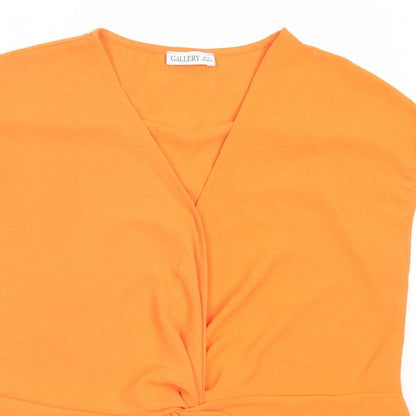 Womens UK Size M Gallery Orange Basic Blouse
