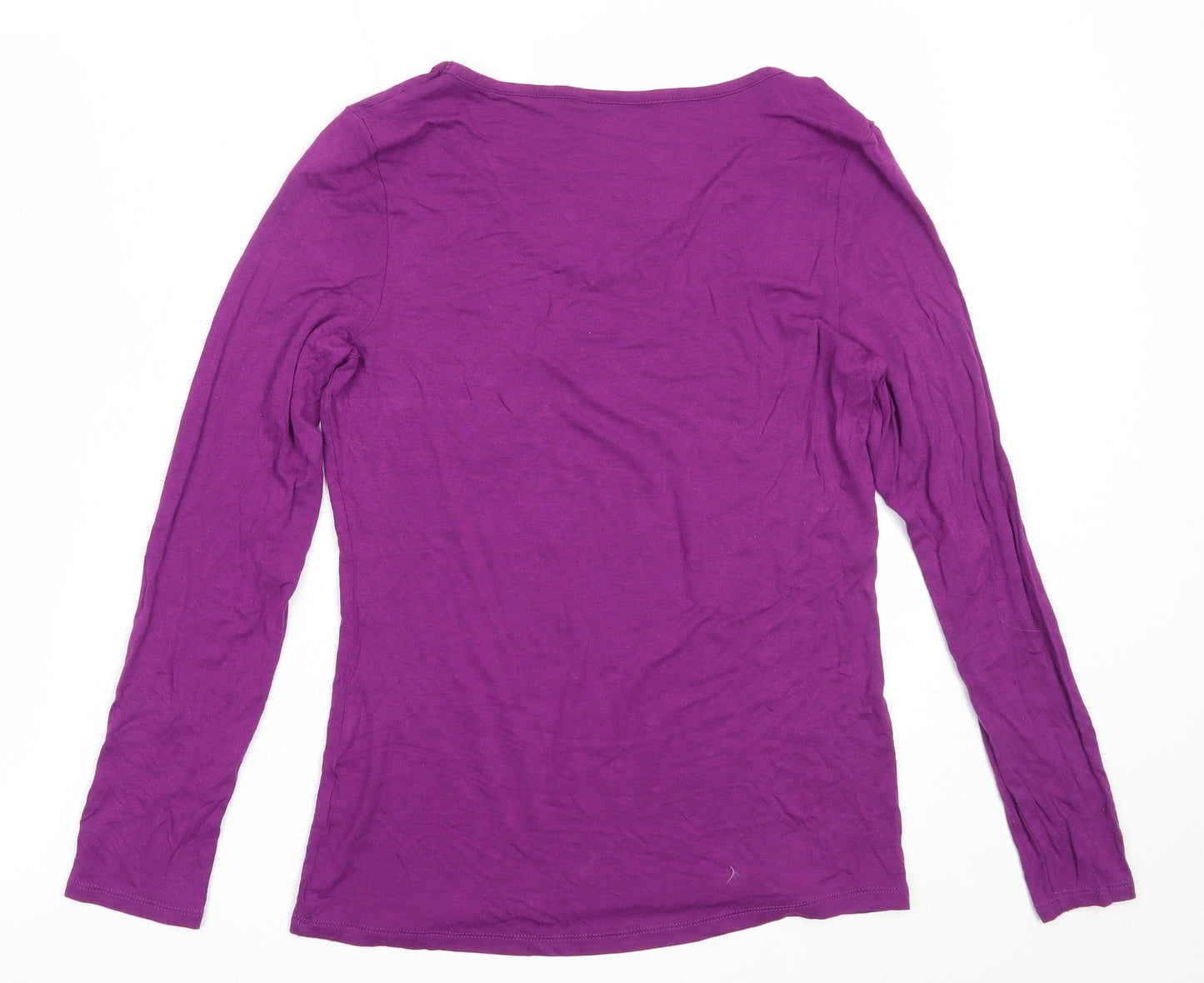 George Womens Purple  Viscose Basic T-Shirt Size 8 Round Neck