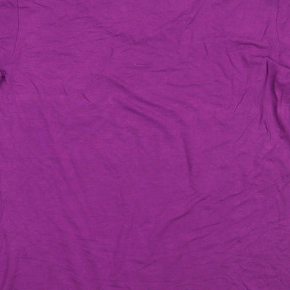 George Womens Purple  Viscose Basic T-Shirt Size 8 Round Neck