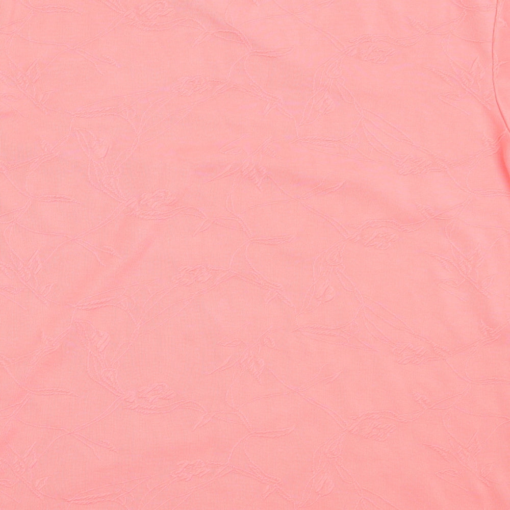Bonita Womens Pink  Polyester Basic T-Shirt Size M V-Neck
