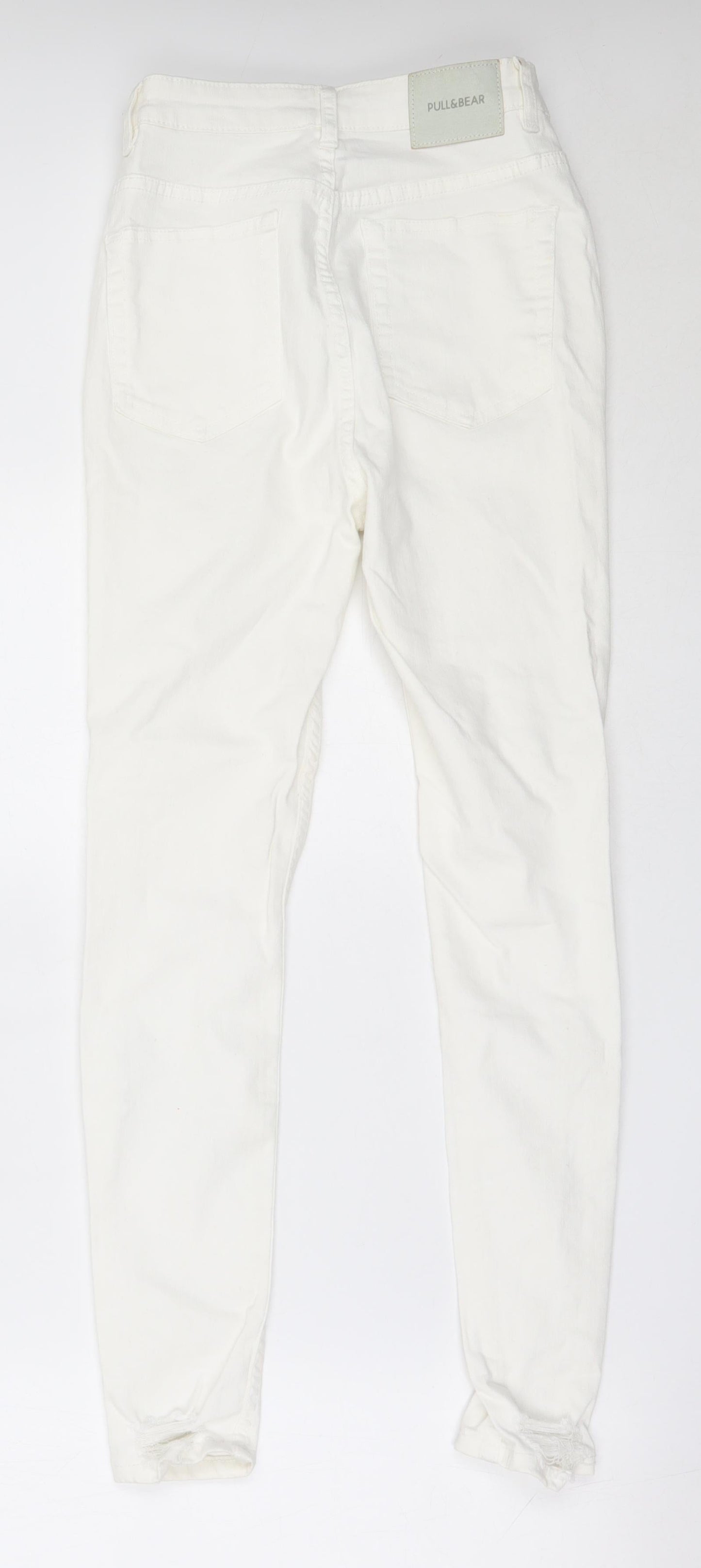 Pull&Bear Womens Ivory  Cotton Skinny Jeans Size 36 L27 in Regular