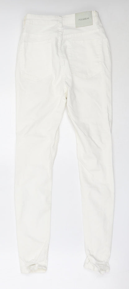 Pull&Bear Womens Ivory  Cotton Skinny Jeans Size 36 L27 in Regular