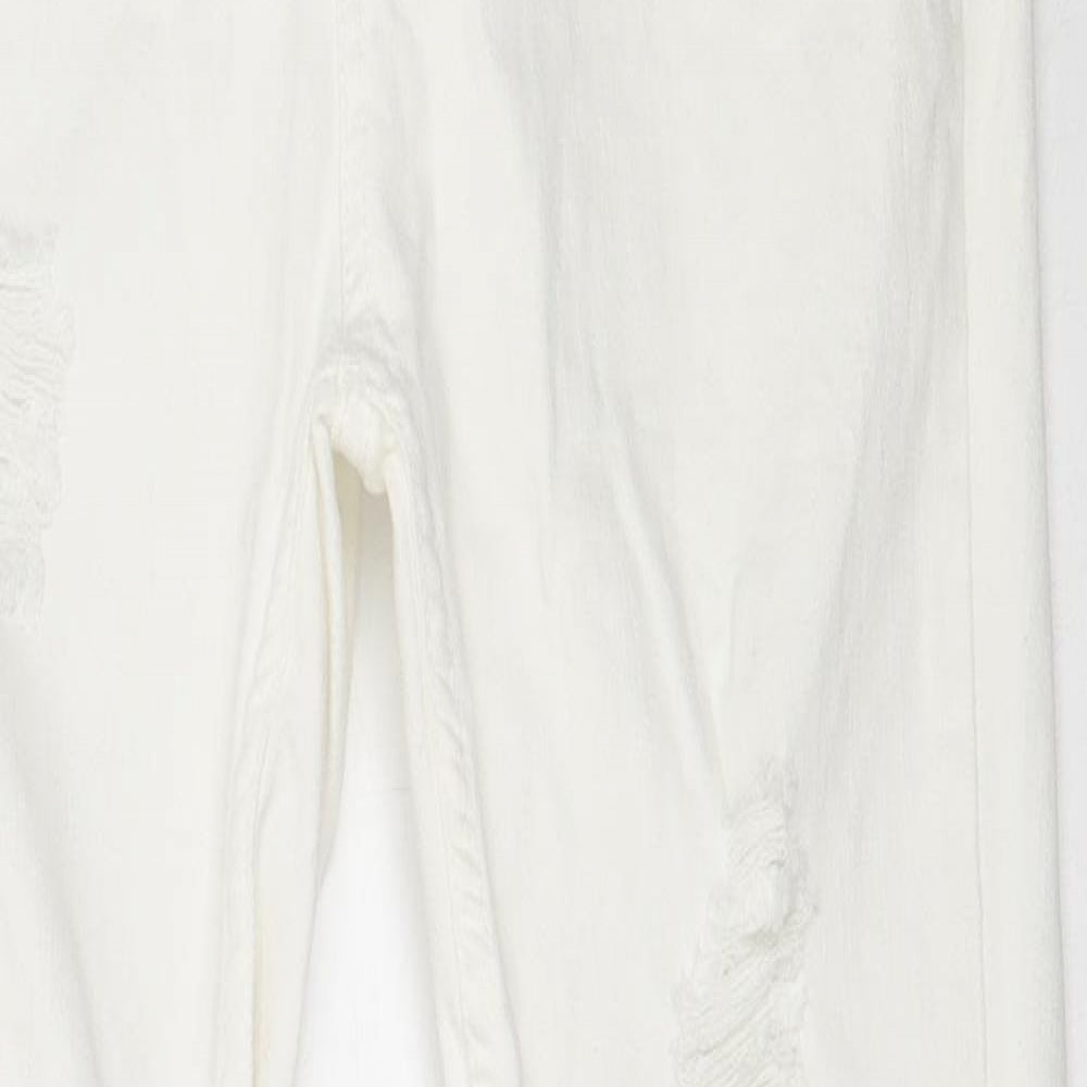 Pull&Bear Womens Ivory  Cotton Skinny Jeans Size 36 L27 in Regular