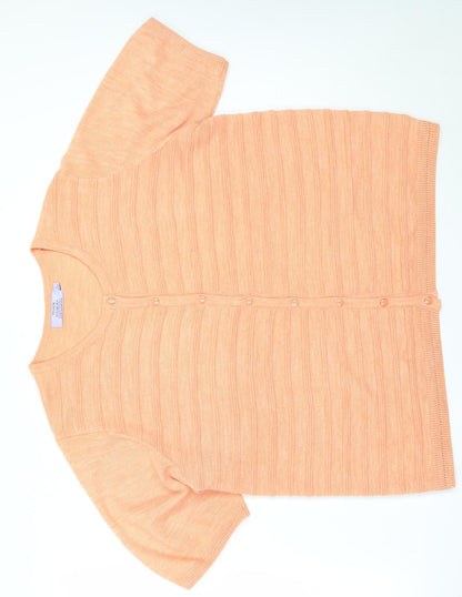 Womens UK Size L EWM Orange Cardigan Jumper