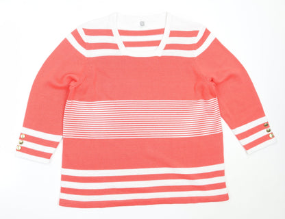 Womens UK Size 20 Preworn Pink Pullover Jumper