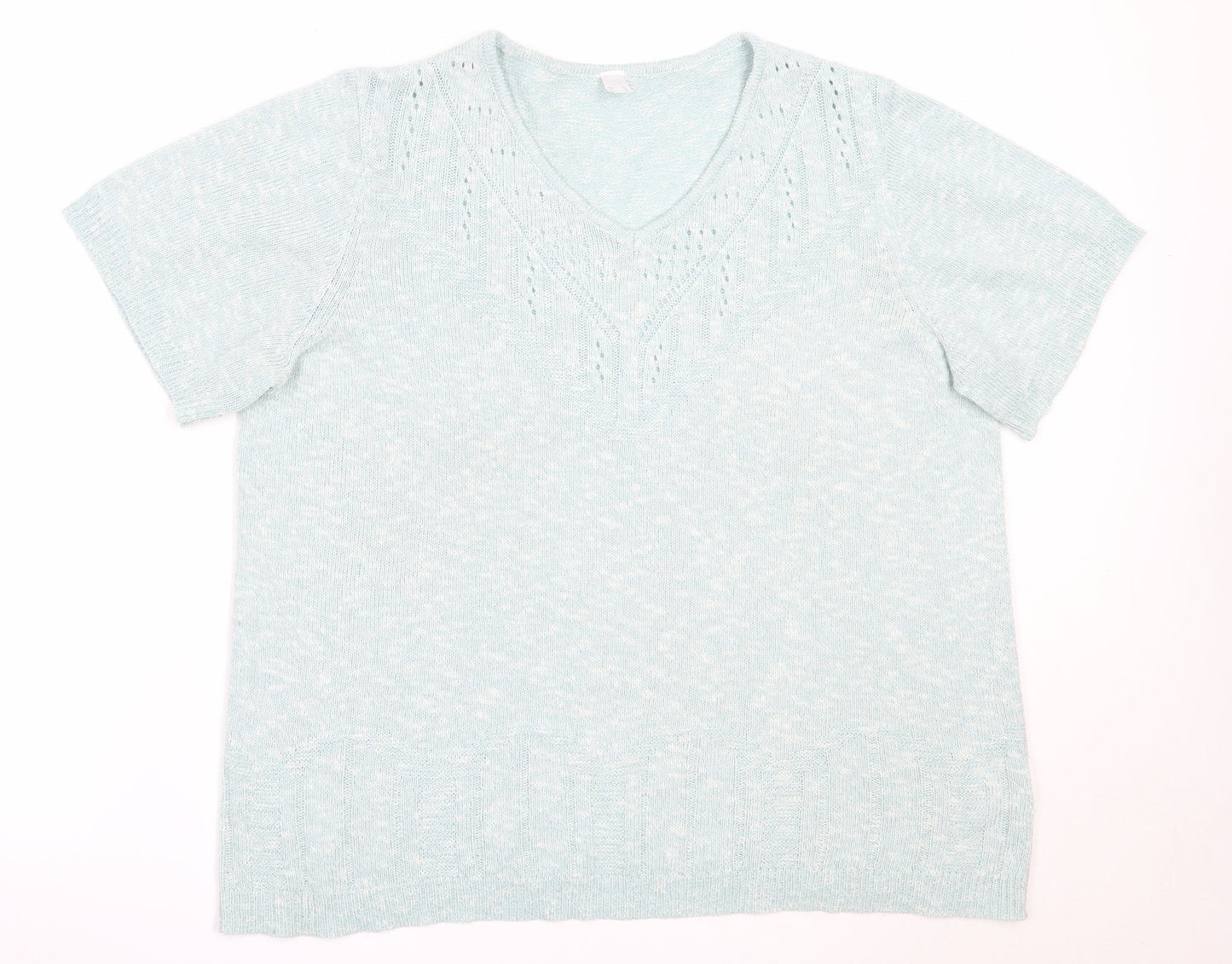 Womens UK Size 20 Preworn Green Pullover Jumper