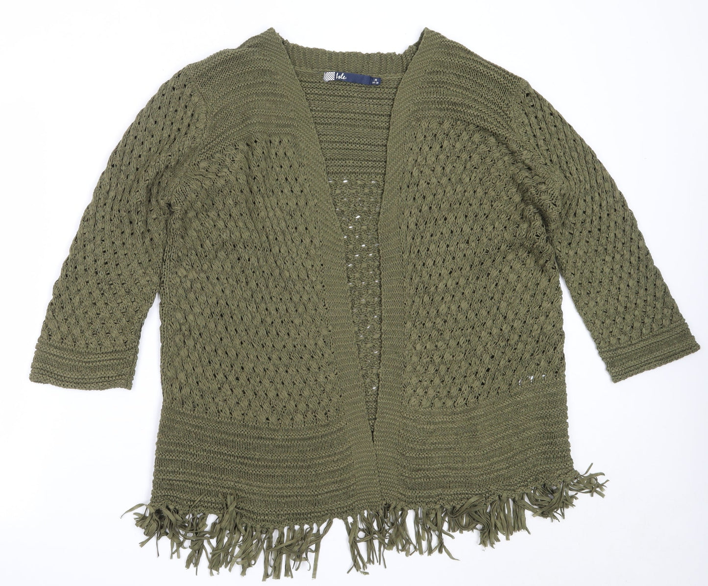 Womens UK Size M EWM Green Cardigan Jumper