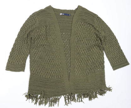 Womens UK Size M EWM Green Cardigan Jumper