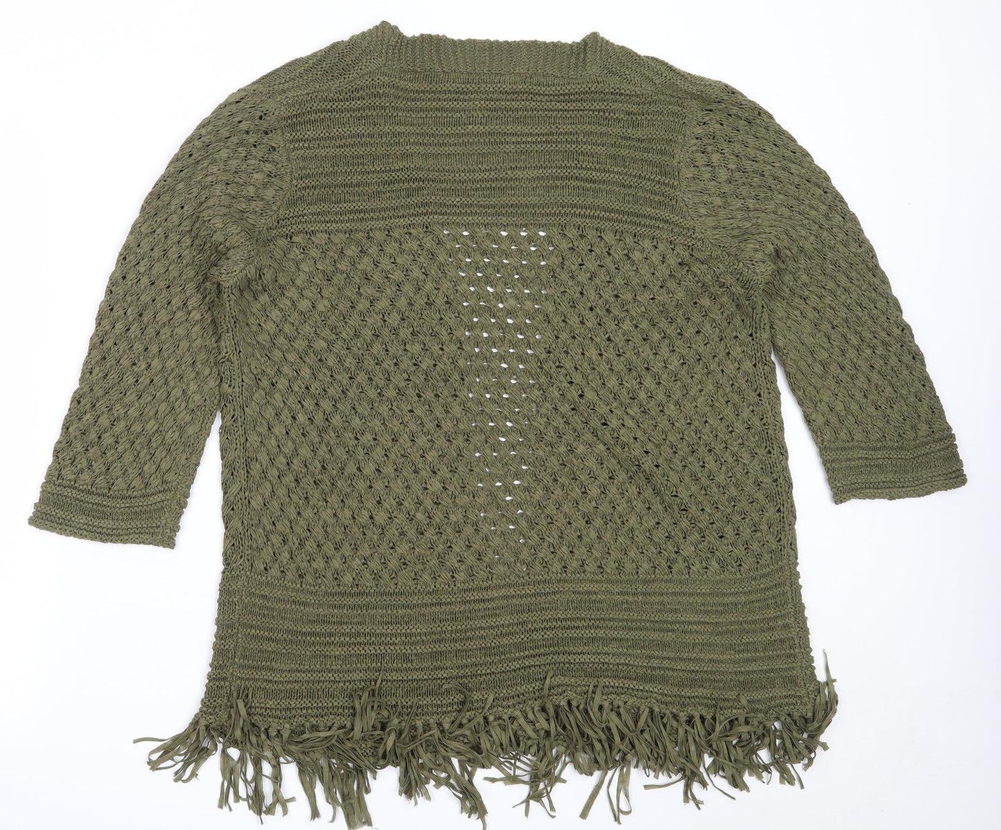 Womens UK Size M EWM Green Cardigan Jumper