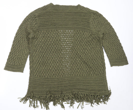 Womens UK Size M EWM Green Cardigan Jumper