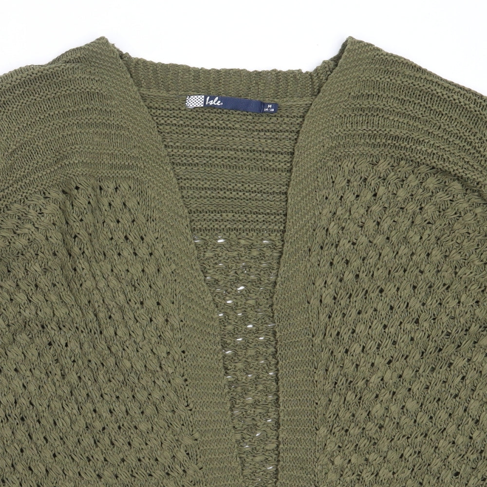 Womens UK Size M EWM Green Cardigan Jumper