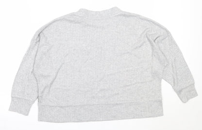 Primark Womens Grey Round Neck  Viscose Pullover Jumper Size M