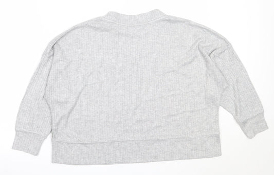 Primark Womens Grey Round Neck  Viscose Pullover Jumper Size M