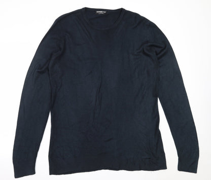 Cedar Wood State Mens Blue Round Neck  Acrylic Pullover Jumper Size L