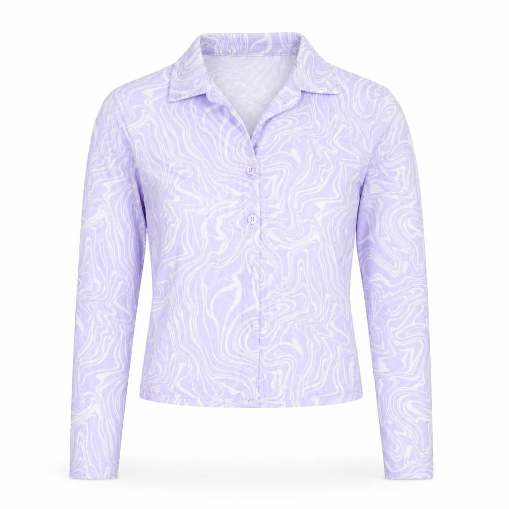 Brave Soul Womens Purple  Polyester Basic Button-Up Size XS Collared