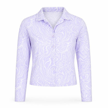 Brave Soul Womens Purple  Polyester Basic Button-Up Size XS Collared