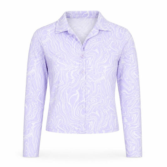 Brave Soul Womens Purple  Polyester Basic Button-Up Size XS Collared