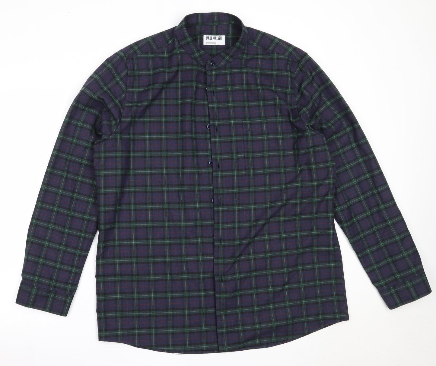Mens UK Size XL Dunnes Stores Blue  Button-Up Long Sleeve Casual Shirt